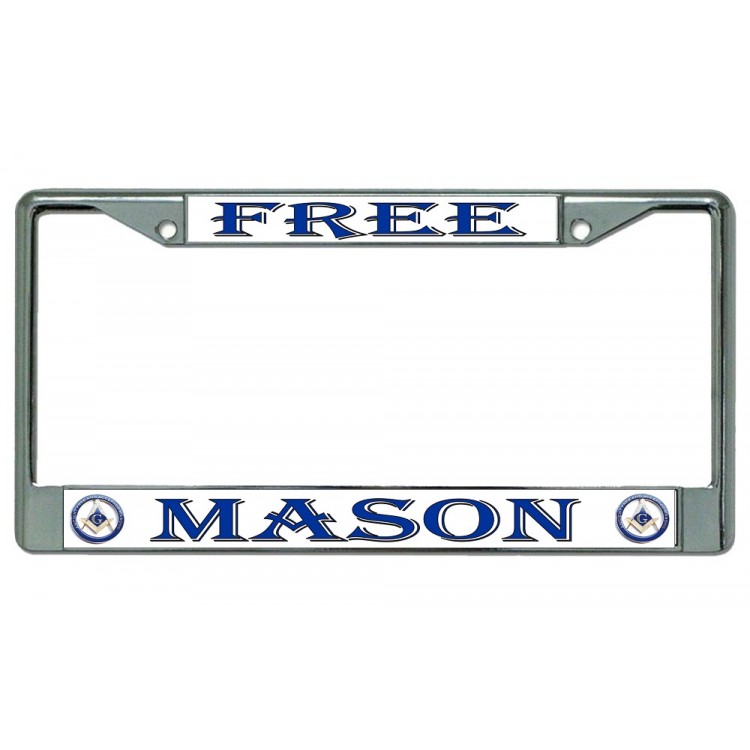 6 x 12 in. Free Mason Chrome License Plate Frame