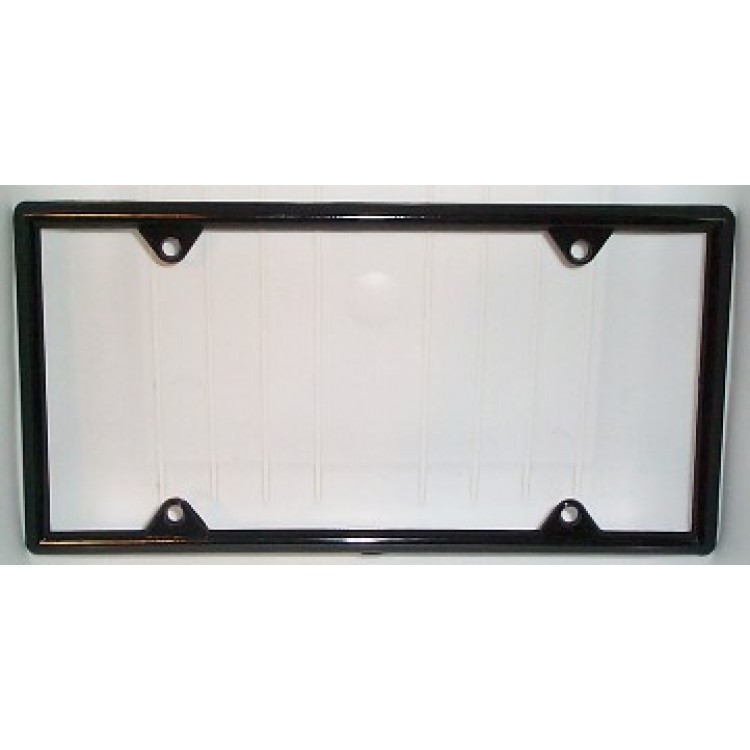 DCP12524 Black Vinyl License Plate Frame Kit, Free Screw Caps