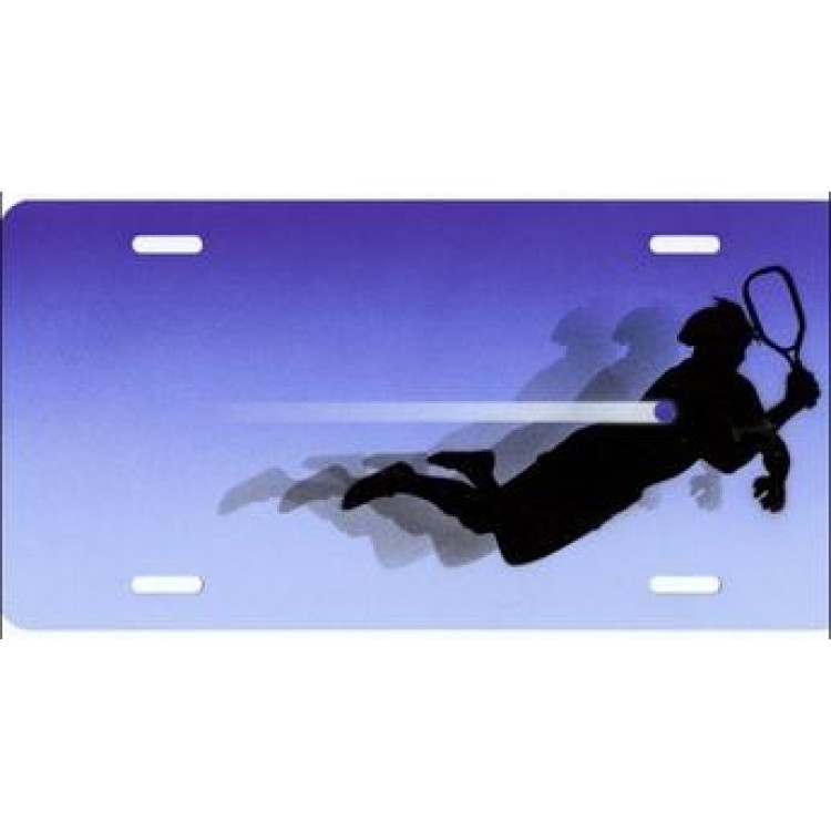 DX110 6 x 12 in. Racquetball Player Blue License Plate
