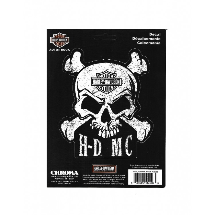 Picture of 212 Main CG25056 5 x 6 in. Harley-Davidson H-D Logo Willie G. Skull Decal
