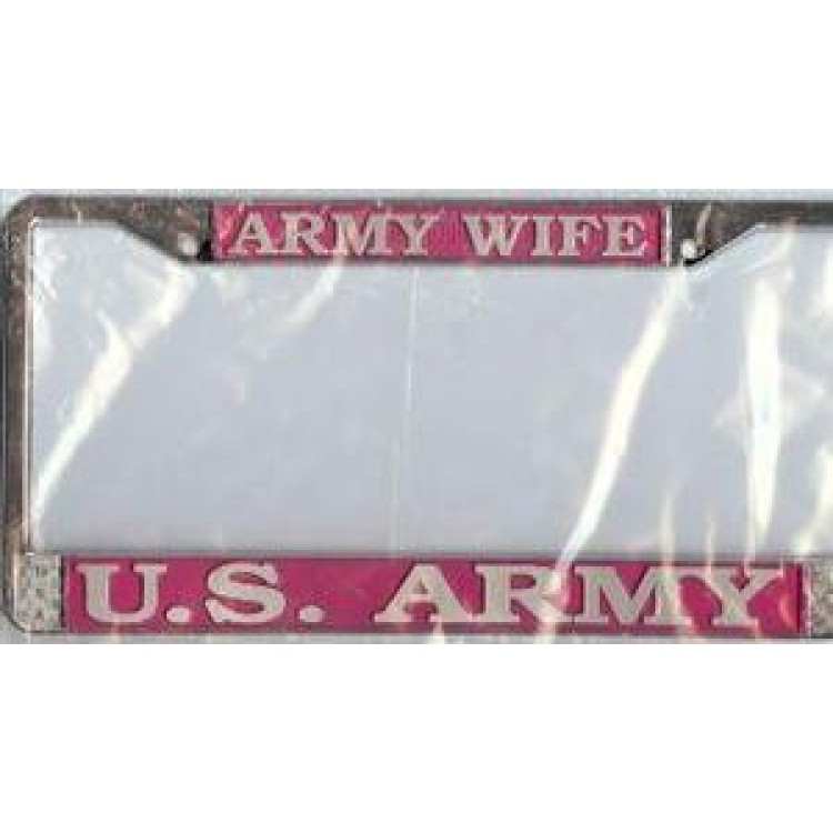 LFA15 U.S. Army Wife Chrome License Plate Frame, Free Screw Caps -  212 Main