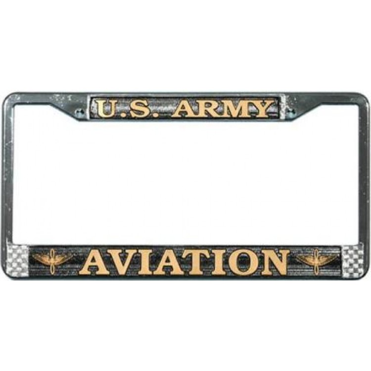 6 x 12 in. U.S. Army Aviation License Plate Frame, Free Screw Caps