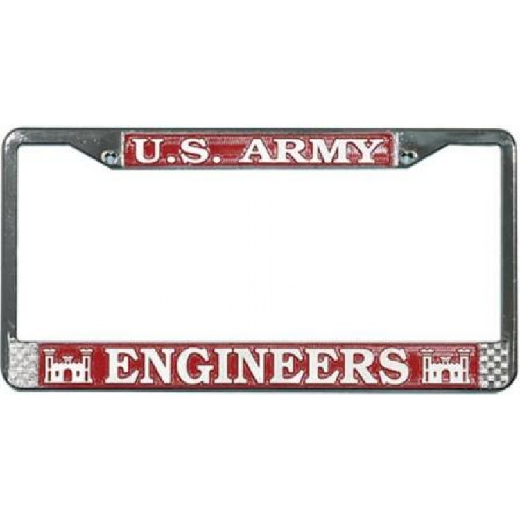 LFA19 6 x 12 in. U.S. Army Engineers License Plate Frame, Free Screw Caps -  212 Main