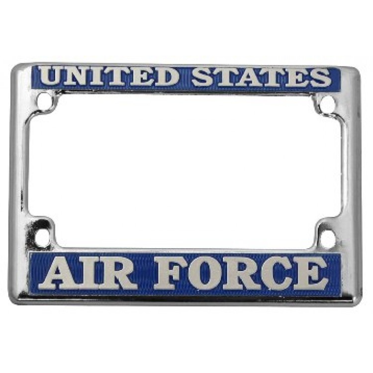 LFAF10-M U.S. Air Force Chrome Motorcycle License Plate Frame, Free Screw Caps