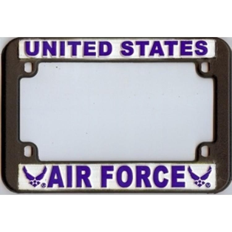 LFAF10P Air Force Vinyl Motorcycle License Plate Frame, Free Screw Caps
