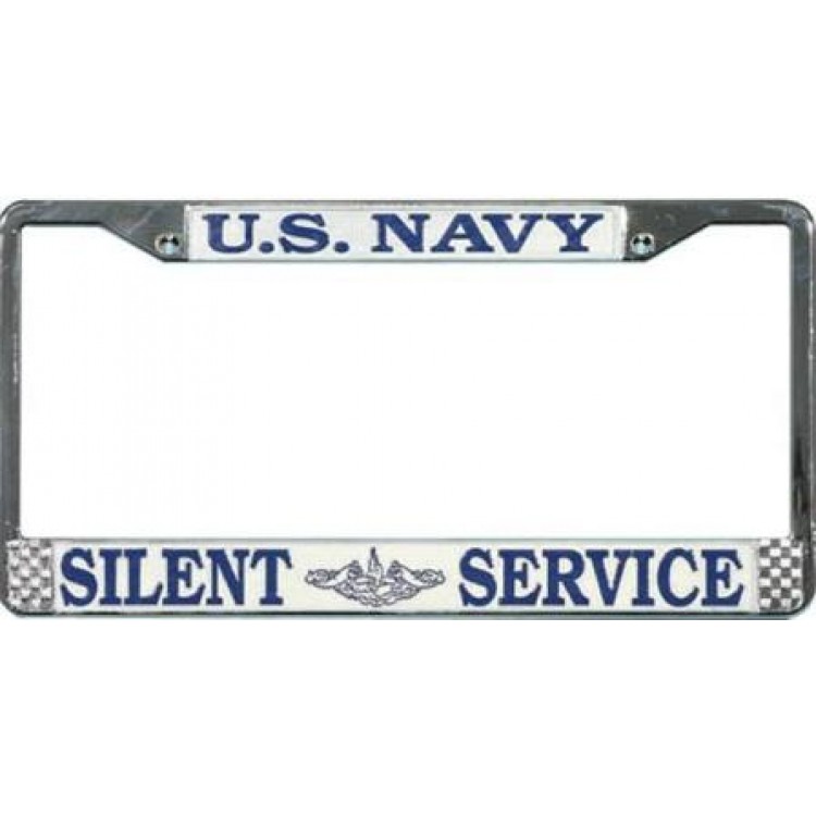 LFN09 6 x 12 in. U.S. Navy Silent Service License Plate Frame, Free Screw Caps