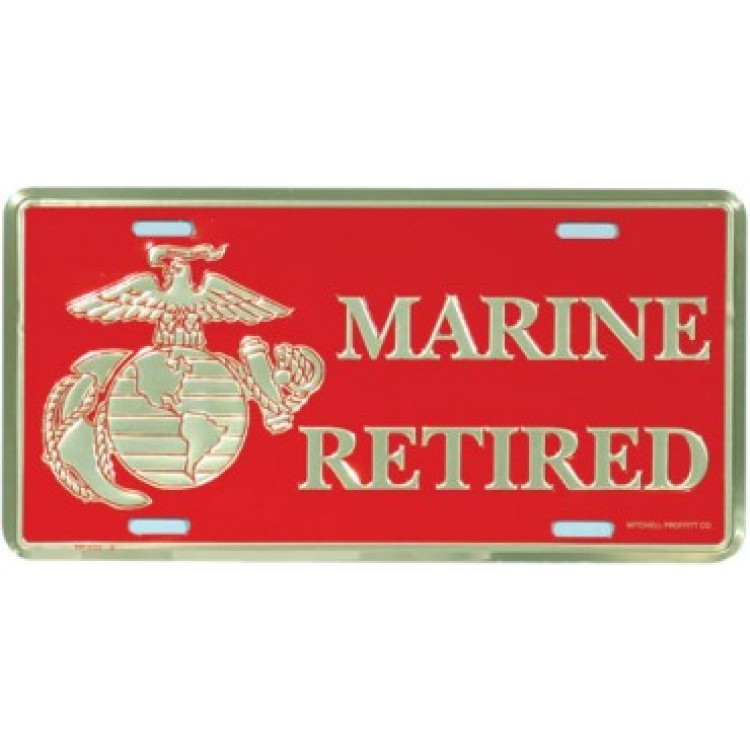 LM22 6 x 12 in. U.S. Marine Retired License Plate