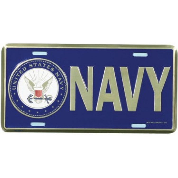 LN02 6 x 12 in. U.S. Navy with Insignia License Plate