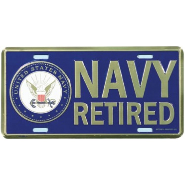 LN26 6 x 12 in. Navy Retired with Insignia License Plate