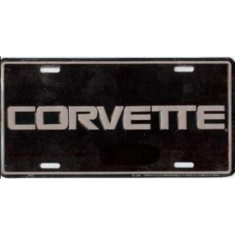 LP00152 6 x 12 in. Corvette Letters on Black License Plate
