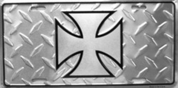 LP-039 6 x 12 in. Independent Cross on Diamond License Plate