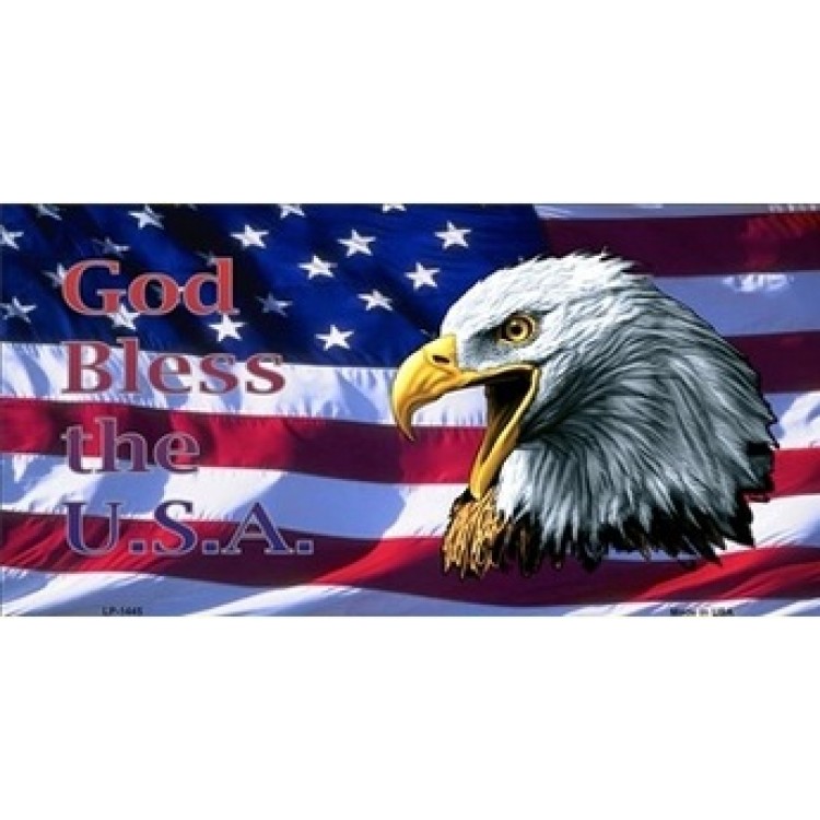 6 x 12 in. God Bless the USA License Plate