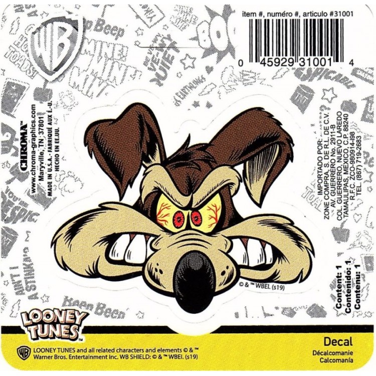 Picture of 212 Main CG31001 2 x 3.25 in. Wile E Coyote Vinyl Decal