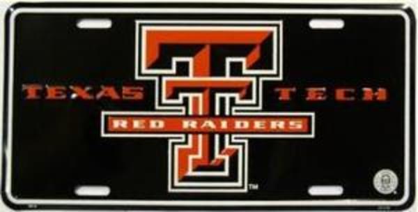 LP2013 6 x 12 in. Texas Tech Red Raiders Black License Plate