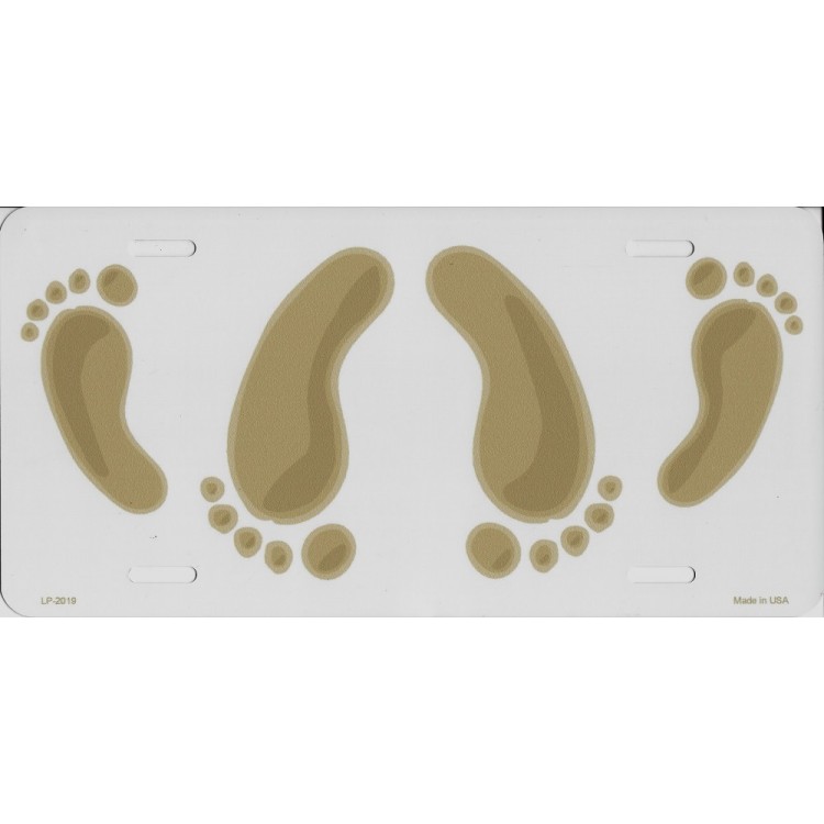 LP-2019 6 x 12 in. Footprints Metal License Plate