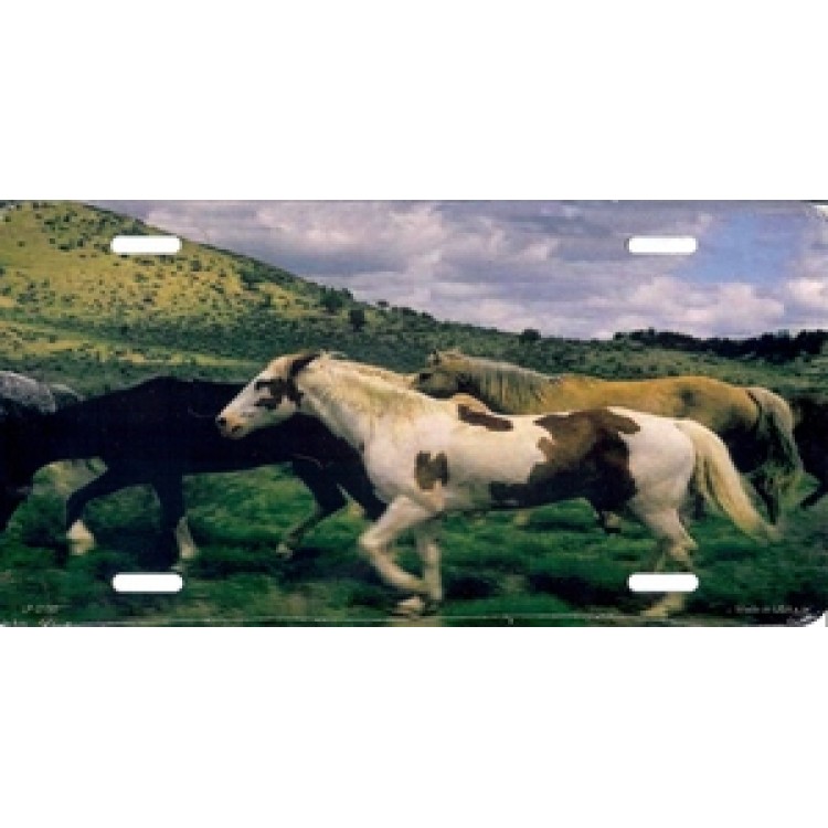 6 x 12 in. Wild Horses Running License Plate -  Whole-in-One, WH4453112