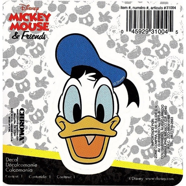 Picture of 212 Main CG31004 2 x 3.25 in. Donald Duck Vinyl Decal