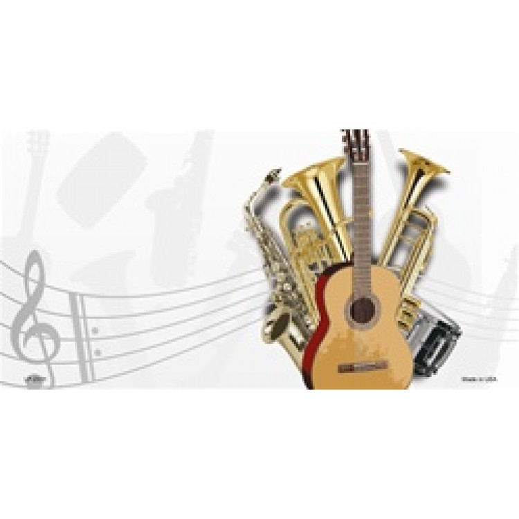 LP-2331 6 x 12 in. Musical Instruments with Music Notes License Plate