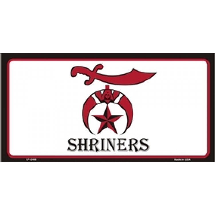 LP-2486 6 x 12 in. Shriners on White License Plate
