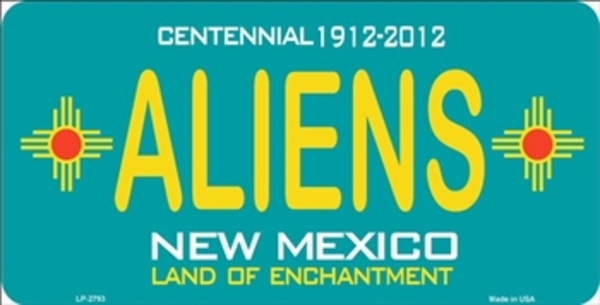 LP-2793 6 x 12 in. New Mexico Centennial Aliens License Plate