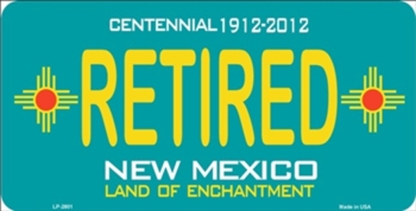 LP-2801 6 x 12 in. New Mexico Centennial Retired License Plate