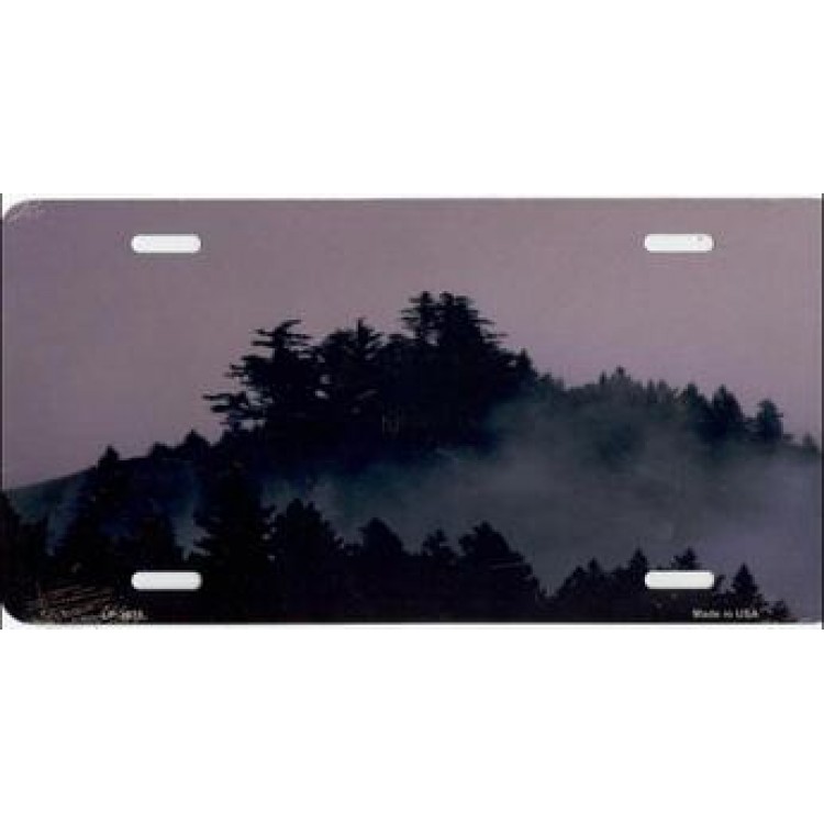 LP-3075 6 x 12 in. Fog in the Pines Airbrush License Plate