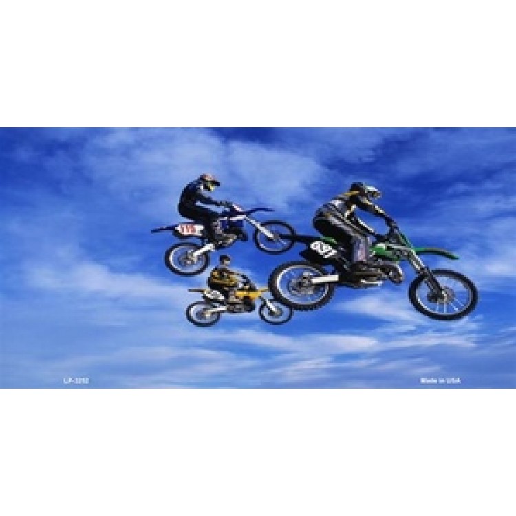 LP-3252 6 x 12 in. Dirt Bikers with Clouds License Plate
