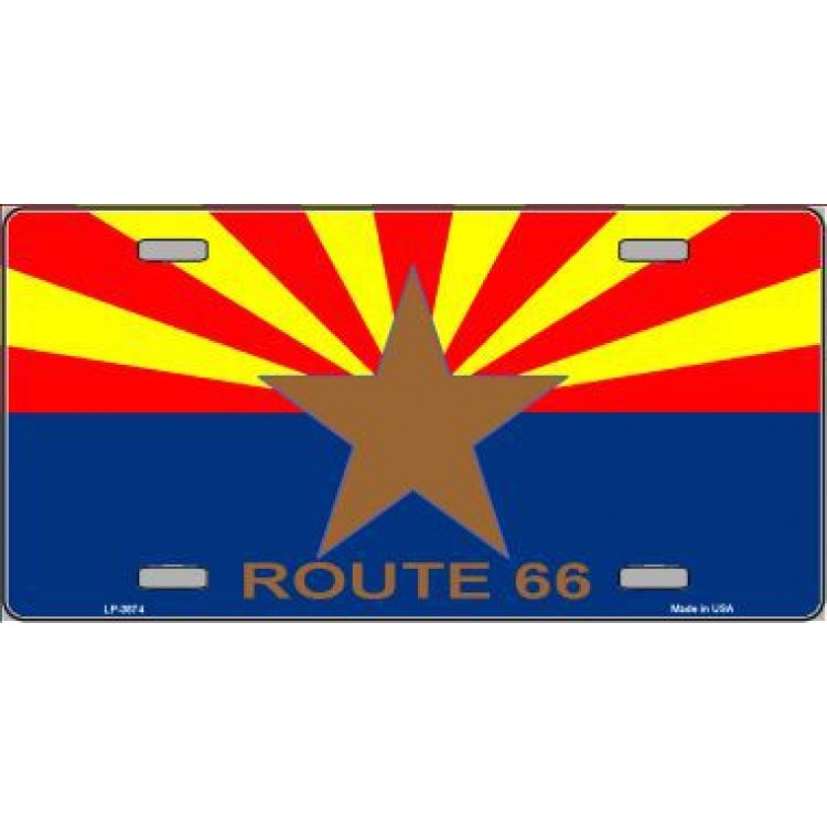 LP-3574 6 x 12 in. Arizona Sunburst Route 66 License Plate