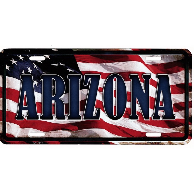 LP-3614 6 x 12 in. Arizona Flag License Plate