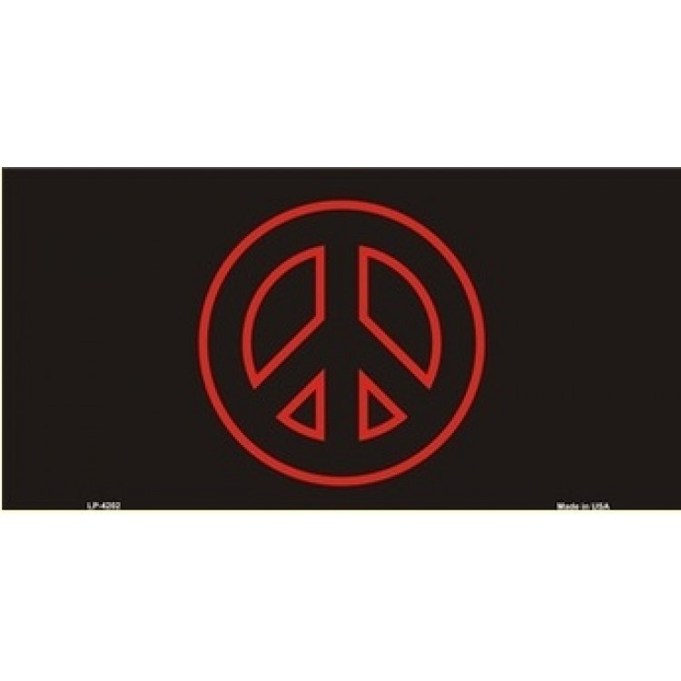 LP-4202 6 x 12 in. Peace Sign License Plate