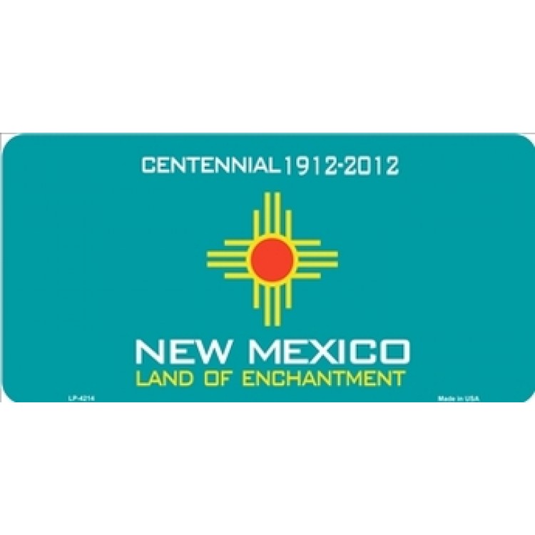 LP-4214 6 x 12 in. New Mexico State Centennial License Plate