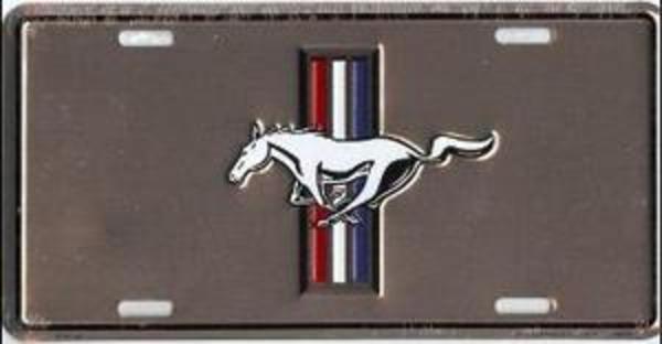 MC50140 6 x 12 in. Ford Mustang Anodized License Plate