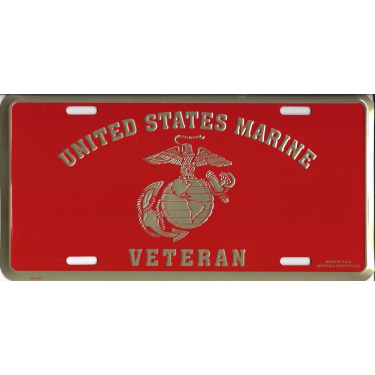 LM28 6 x 12 in. U.S. Marine Veteran License Plate