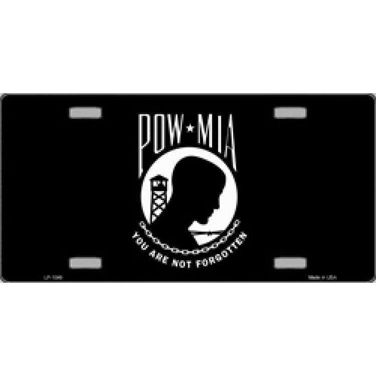 LP-1049 6 x 12 in. POW MIA on Black License Plate