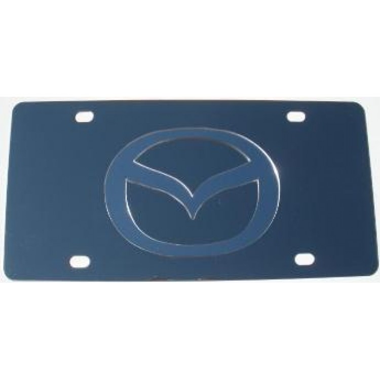 6 x 12 in. Mazda Stainless Steel License Plate