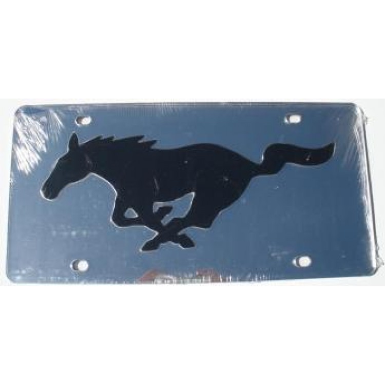 6 x 12 in. Ford Mustang Silver Laser License Plate