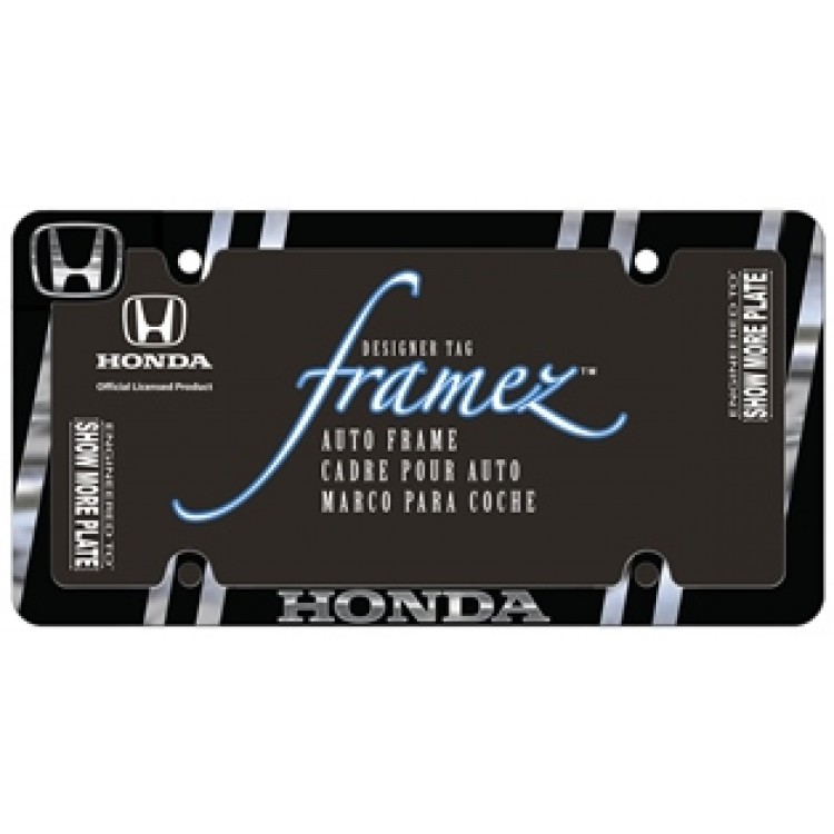 CG42529 Honda Black & Chrome Metal License Plate Frame