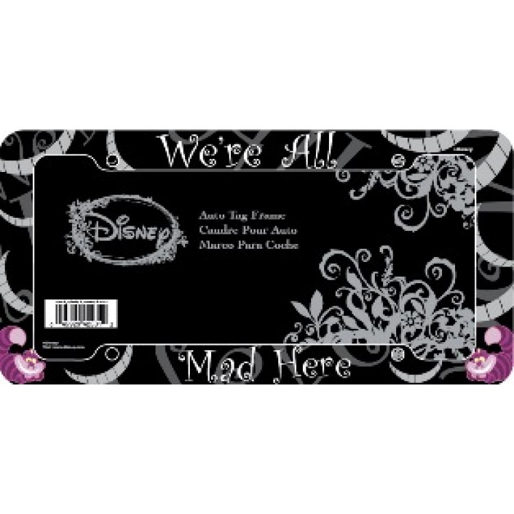 CG42531 Cheshire Cat We are All Mad Here Plastic License Plate Frame