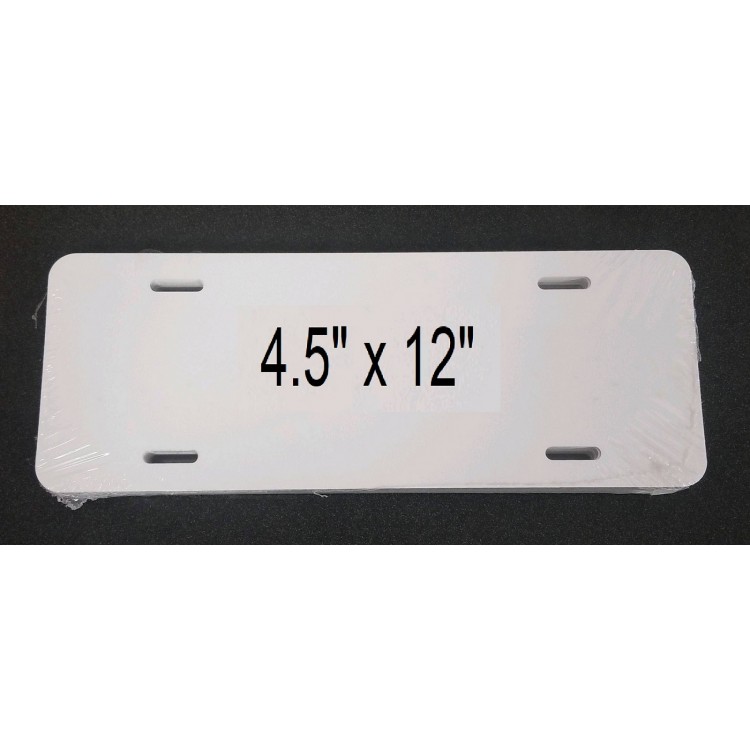 FSSISUB-2 4.5 x 12 in. White Dye 0.025 Aluminium Blank Half Size License Plate