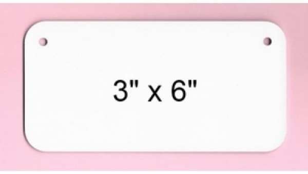FSSISUB-3 3 x 6 in. White Dye 0.025 Aluminium Blank Bicycle Size License Plate
