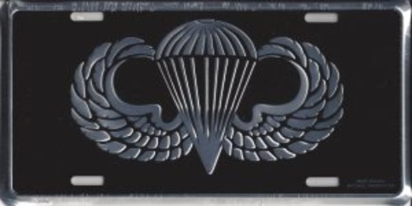 LA08-22 6 x 12 in. Army Paratrooper Wings License Plate