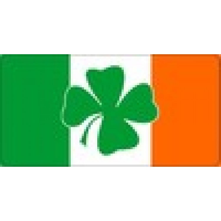 LPO1067 Shamrock Centered on Irish Flag License Plate