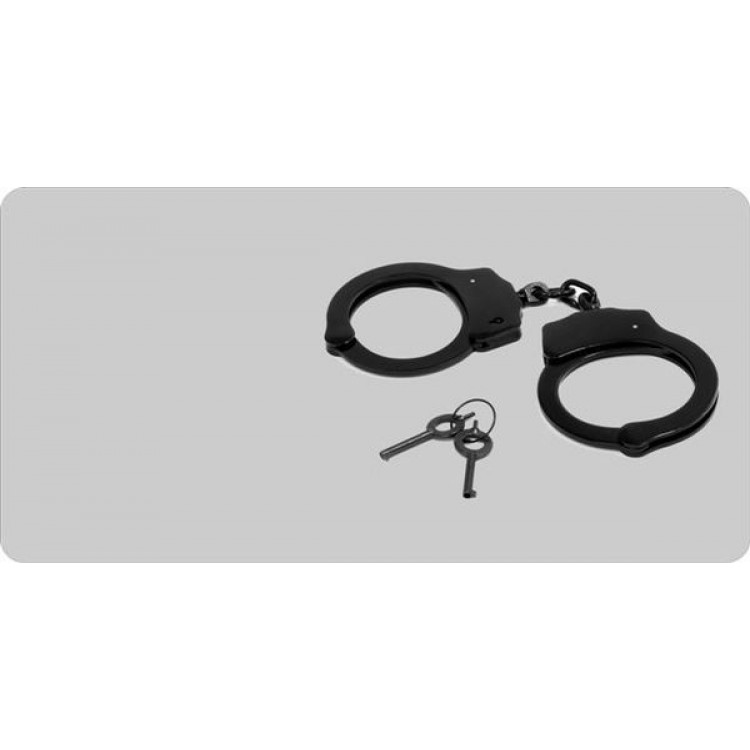 LPO1133 Offset Handcuffs Photo License Plate