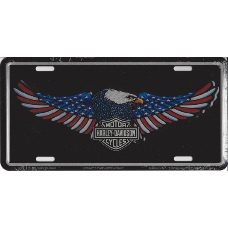 C55000 6 x 12 in. Harley-Davidson American Flag Eagle License Plate
