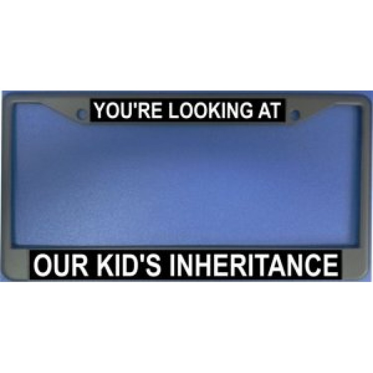 LPO1186 You are Looking at Our Kids Inheritance License Plate Frame