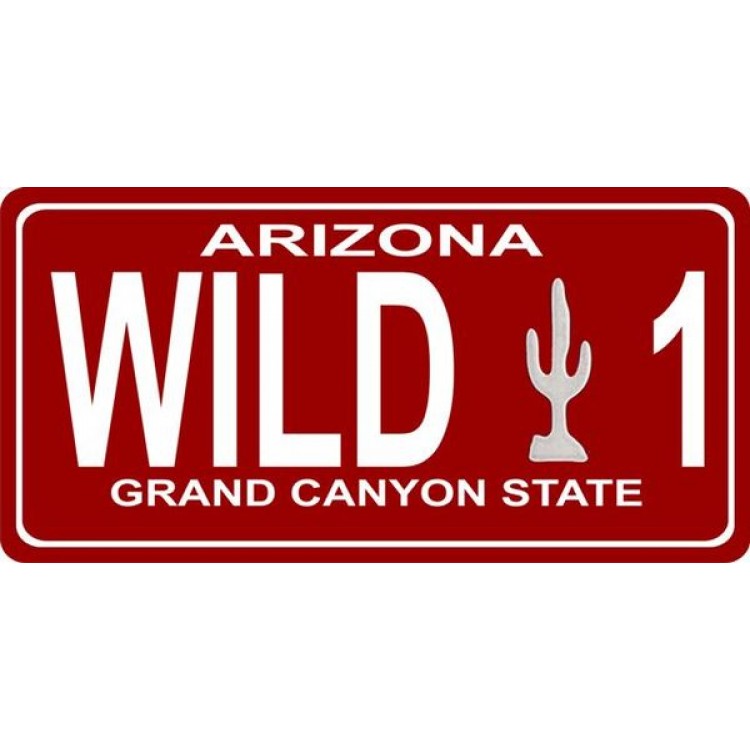 LPO1229 Arizona Wild 1 Red Photo License Plate