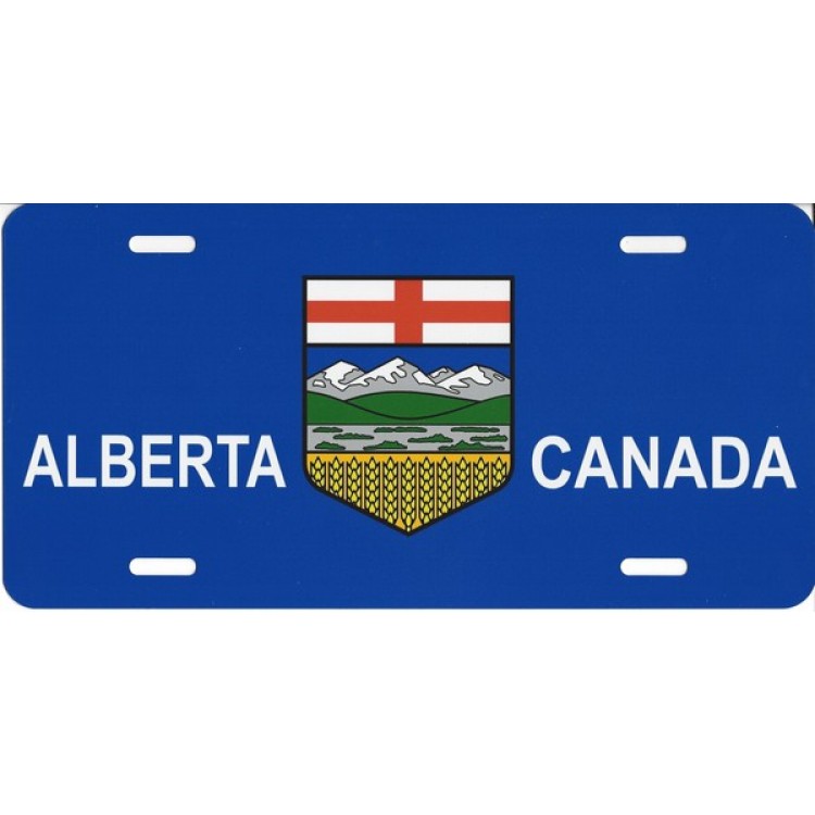 LPO1370 Alberta Canada Flag Photo License Plate