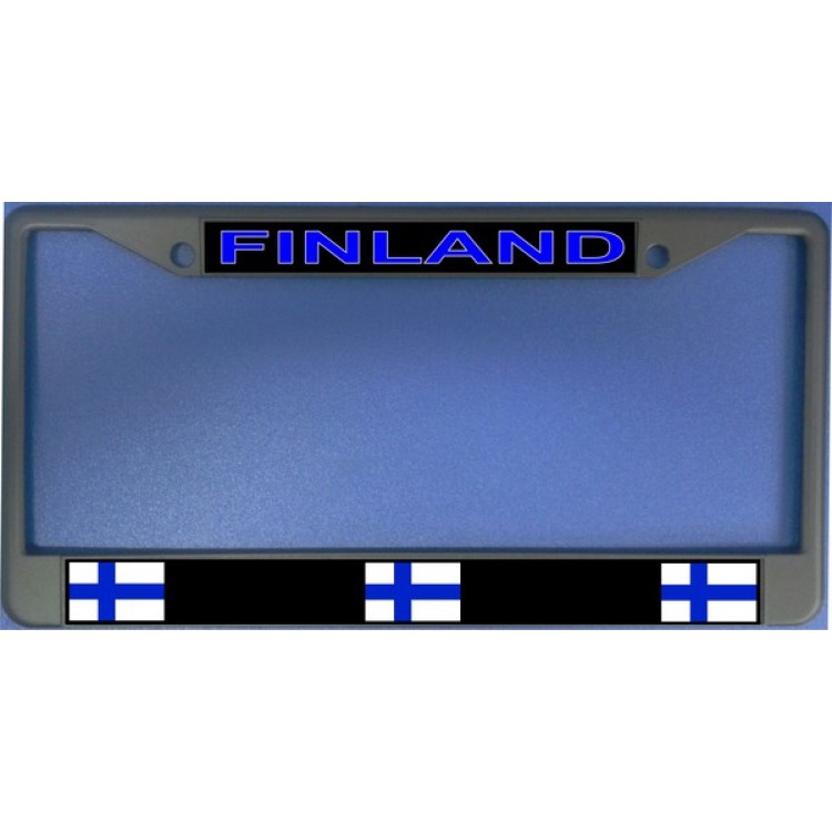 LPO1707 Finland Flag Photo License Plate Frame