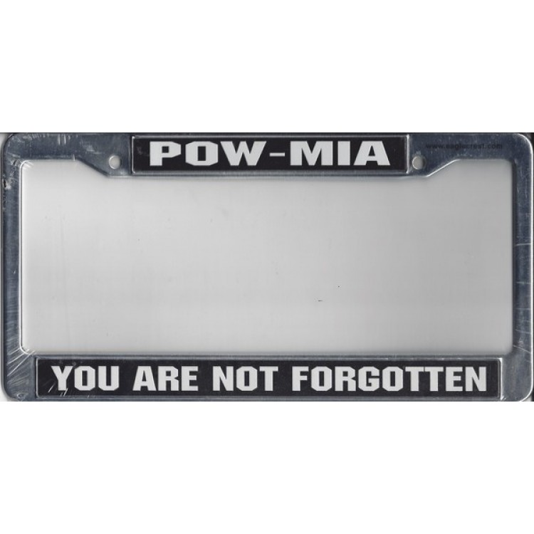 Picture of 212 Main 25013EC 6 x 12 in. POW - MIA You are Not Forgotten Chrome License Plate Frame