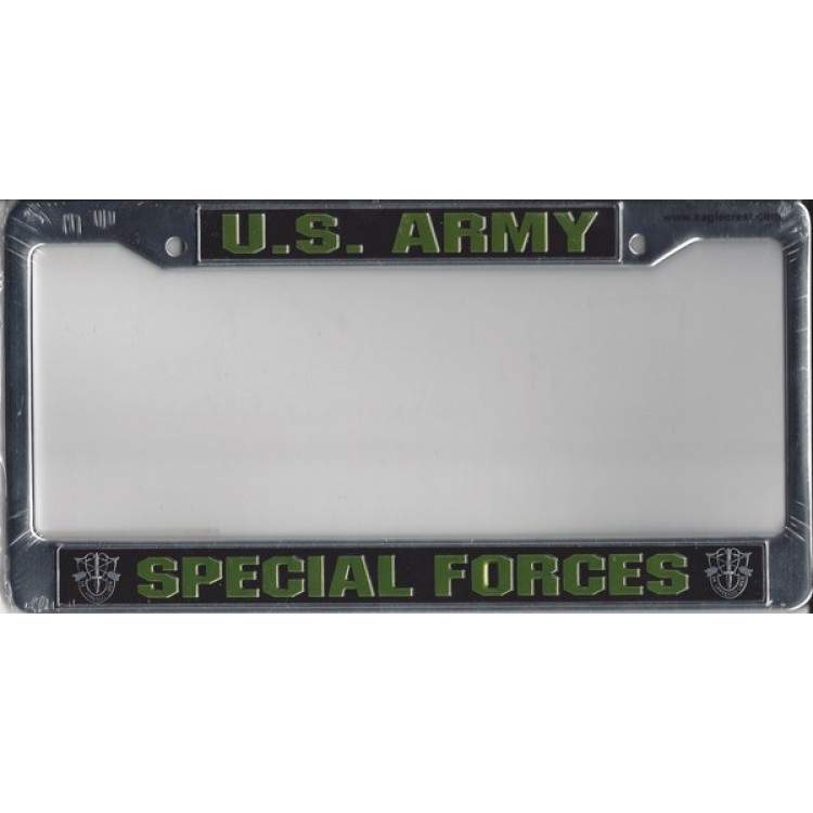 Picture of 212 Main 25037EC U.S. Army Special Forces Chrome License Plate Frame, 6 x 12 in.